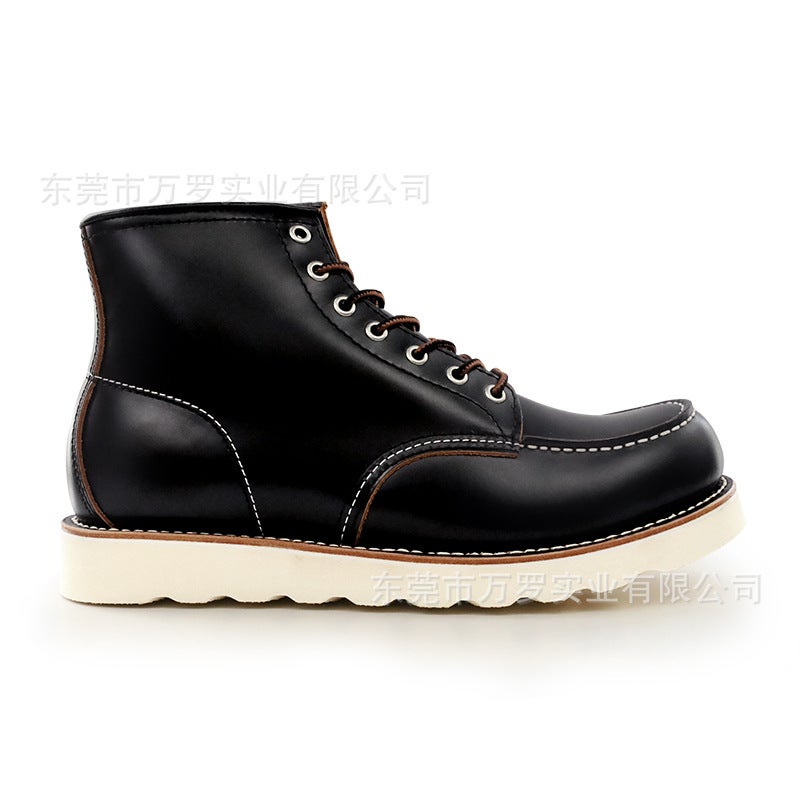 Black Leather Boots 875 Work Boots Outdoor Martin Boots Genuine Leather Goodyear Craftsmanship Shoes Available For Classic Workwear - Image 4